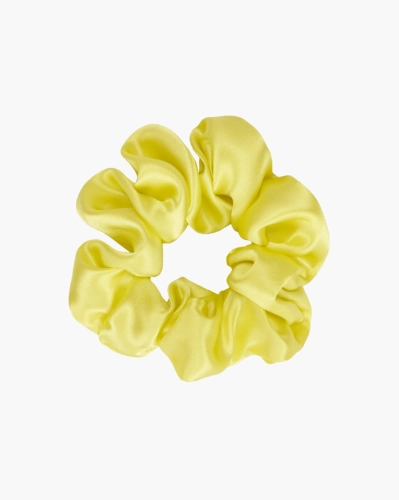 OUTLET scrunchie jedwabna żółty neonowy