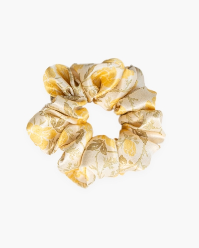 Scrunchie jedwabna – lemon garden