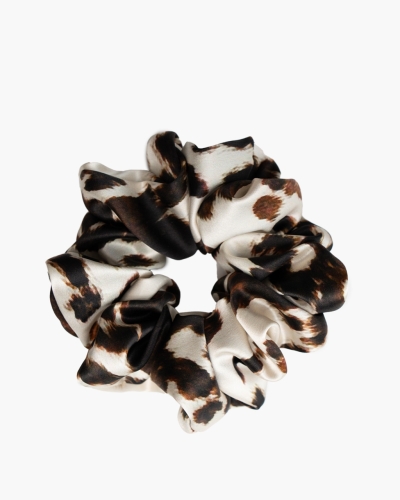 Scrunchie jedwabna XXL – krówka