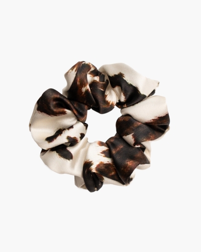 Scrunchie jedwabna – krówka