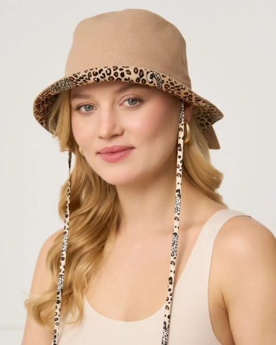 Bucket Hat z jedwabną podszewką - piaskowy beż