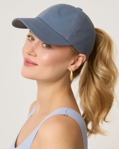 Czapka z daszkiem i otworem na kucyk - denim blue