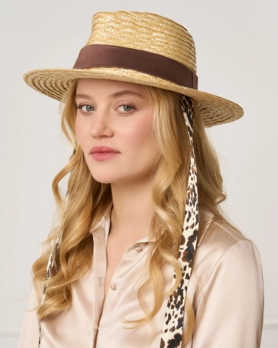 Słomkowy kapelusz przeciwsłoneczny – ciemny