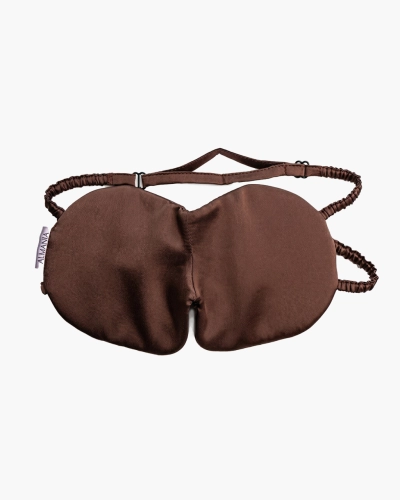 Jedwabna opaska na oczy do spania – czekoladowy