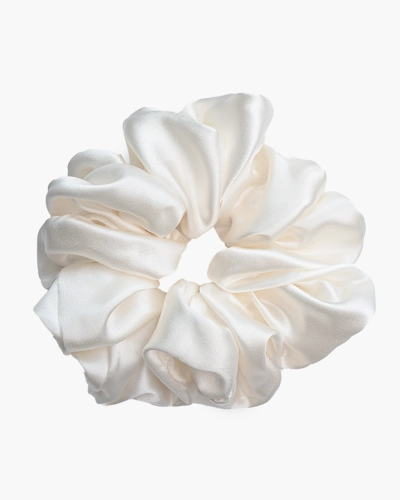 Scrunchie jedwabna XXL – kość słoniowa