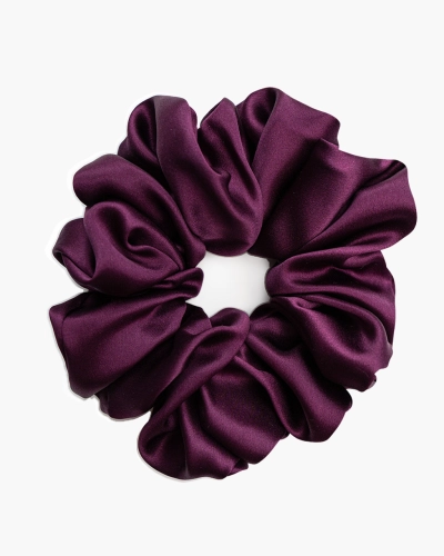 Scrunchie jedwabna XXL – śliwka