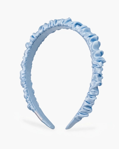 Cienka opaska scrunchie z jedwabiu – ice blue