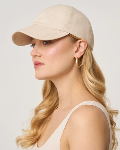Czapka z daszkiem z jedwabną podszewką - cream