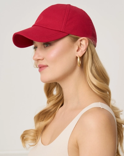 Czapka z daszkiem z jedwabną podszewką - malinowy