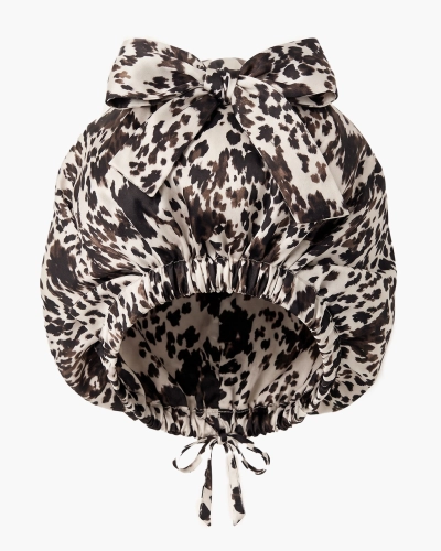 Czepek jedwabny do długich włosów - krówka