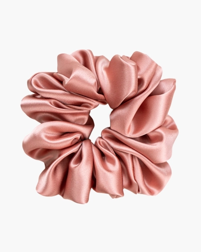 Scrunchie jedwabna XXL – brudny róż