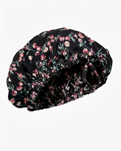 Silk bonnet – midnight floral