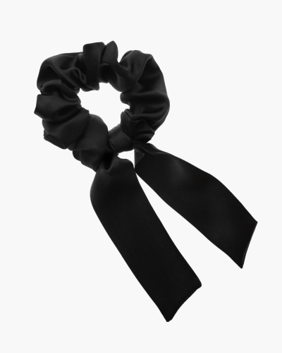 scrunchie przewiązane wstążką czarny
