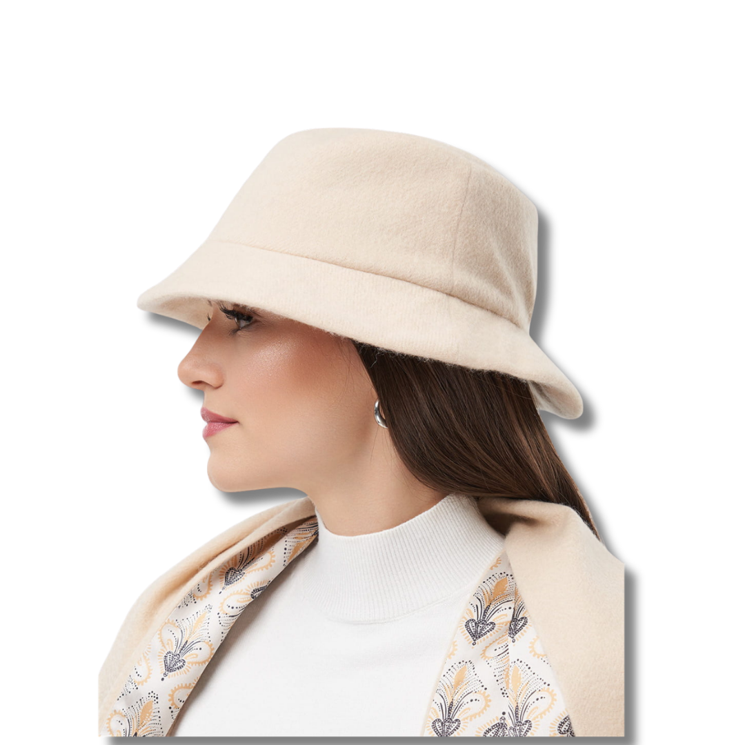 Kaszmirowy bucket hat z jedwabną podszewką outlet ALMANIA